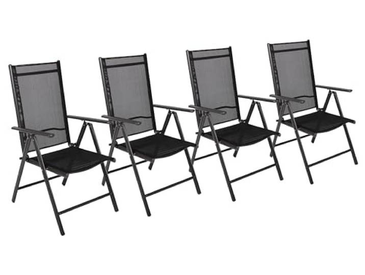 VCM Gartenstuhl Anthrazit 56x65x105 cm 4er Set Aluminium Balkon wetterfest Sitzkomfort im Freien - Garten, Terrasse oder Balkon - Gäste und Familie - Aluminium, Textilene - 4er Set