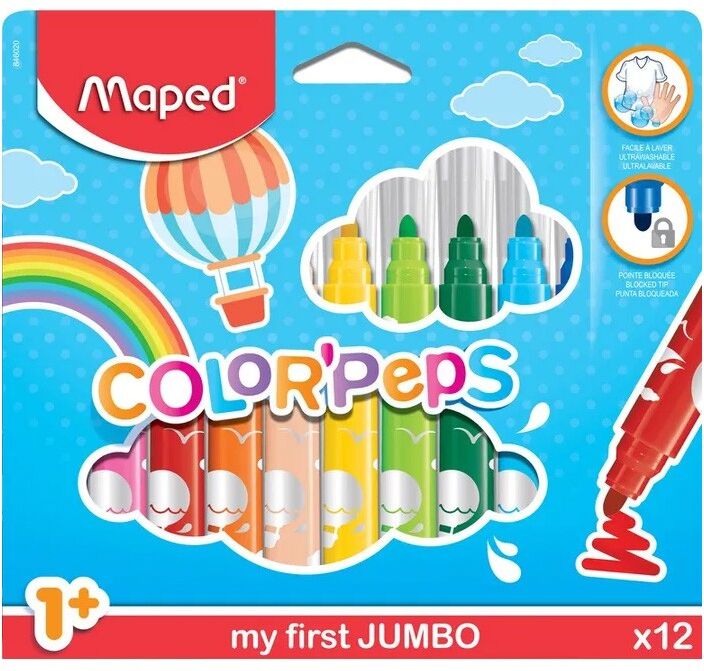 Pack 12 feutres My First Jumbo Color'Peps - Maped