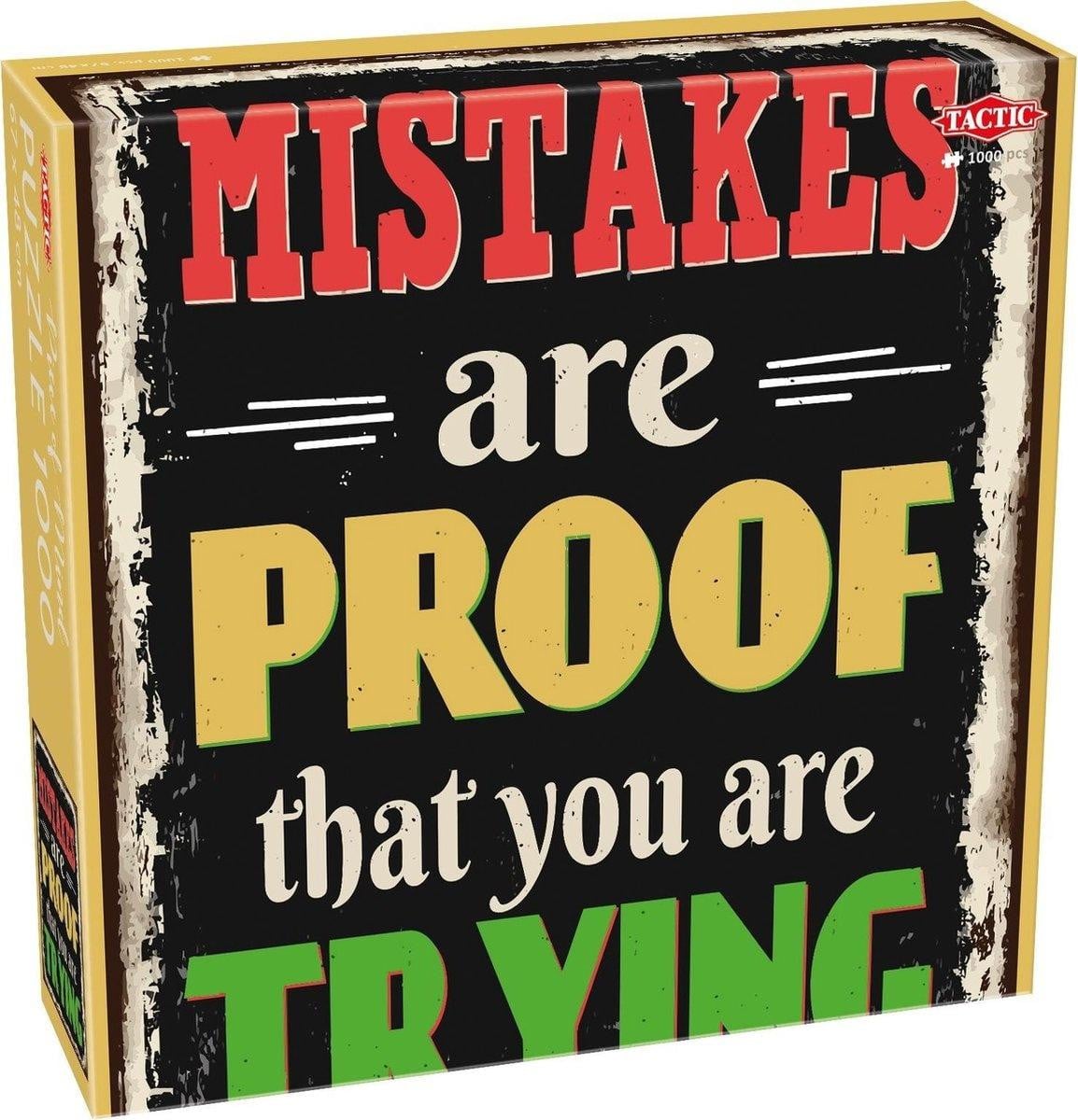 Tactic Tactic Mistakes Are Proof of Trying Puzzel - 1000 stukjes - Motiverende Tekstpuzzel