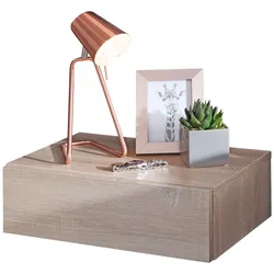 NACHTTISCH Holz Wandmontage Schublade ZADAR, Sonoma 46x30x15 cm