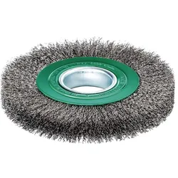 Lessmann, Bürstenwerkzeug, Rundbürste Ø 150 mm Drahtstärke 0,30 mm Edelstahl gewellt 23-25 mm 6000 min-1