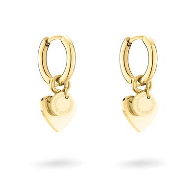 Paar Creolen LIEBESKIND BERLIN "Schmuck Edelstahl Layered Love", gold (gelbgoldfarben), Ohrringe, Damen, Edelstahl