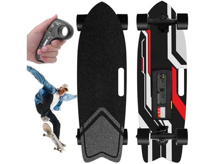 WACLMOTAKE Skateboard, Longboard mit EIN-/doppel-hubmotor, 22-40 km/h höchstgeschwindigkeit, geeignet für Erwachsene und Jugendliche, maximale belastung 80-150 kg Single-Drive-15km