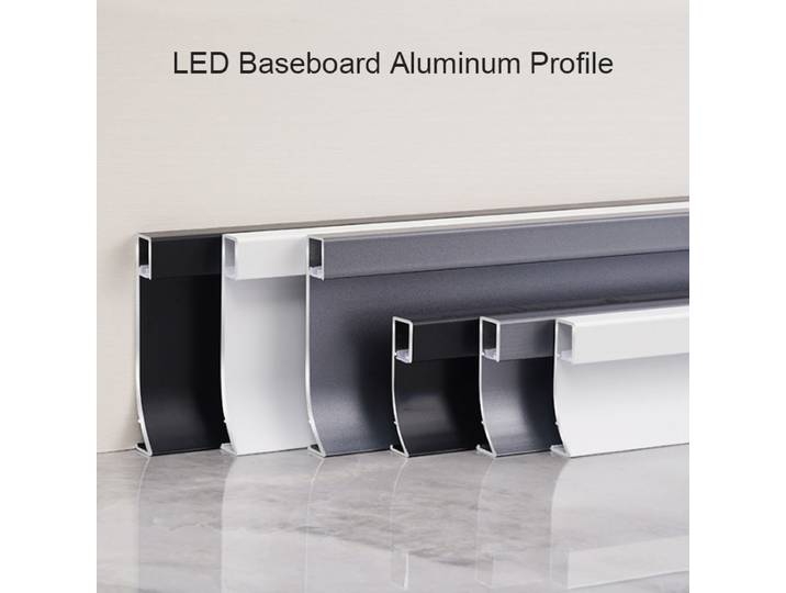 Led profilé en aluminium plinthe barre dure bande lumineuse encastré rétro-éclairage plinthe ligne garniture murale barre de sol bande lumineuse