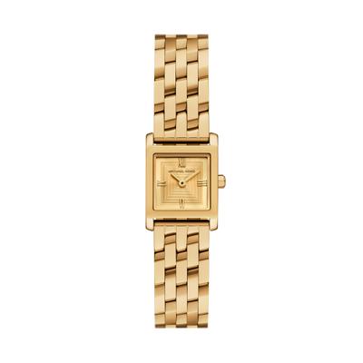 Quarzuhr MICHAEL KORS "Georgie", gold (gelbgoldfarben, gelbgoldfarben, gelbgoldfarben), Armbanduhren, Damen, gelbgoldfarben, Quarzuhr, Armbanduhr, Damenuhr, Edelstahlarmband, analog