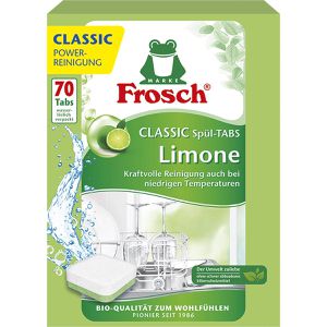 Frosch Spülmaschinentabs Limonen Classic, biologisch abbaubar, vegan, kraftvolle Reinigung, 70 Tabs