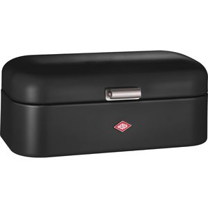 Wesco Brotkasten Grandy Maxi, Stahlblech, Klappdeckel, 42 x 22 x 17cm, schwarz matt