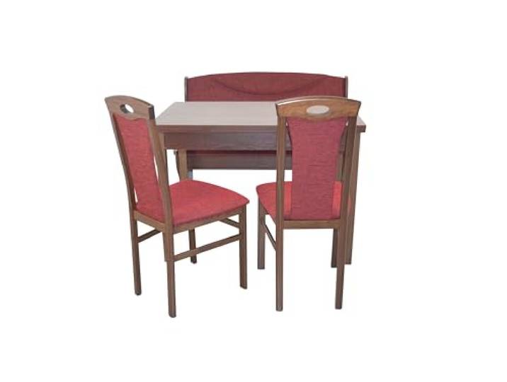moebel direkt online Sitzgruppe 4-teilig Madrid nuss dunkel/Bordeauxrot