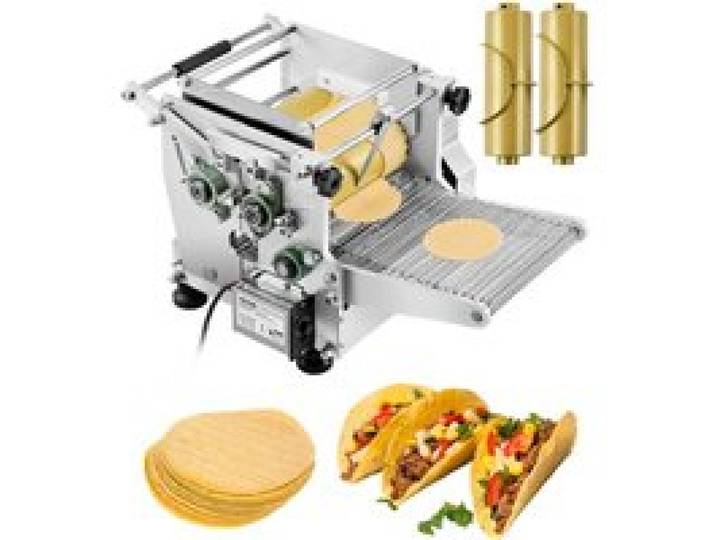 VEVOR Machine automatique de fabrication de tortillas de maïs avec revêtement antiadhésif et deux moules (10 cm et 15 cm), presse à tortillas électrique, adaptée aux produits, sopes, pita, pizza