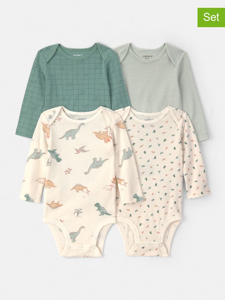 carter's 4er-Set: Bodys in Beige/ Grün - 62