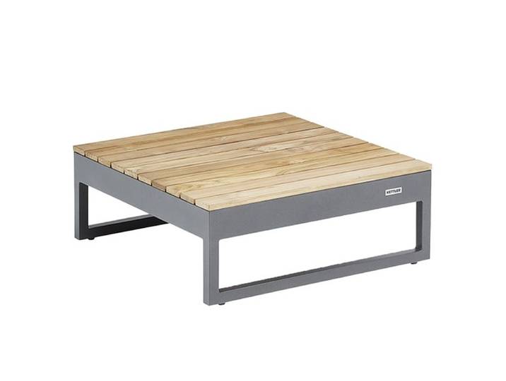 Kettler Ocean Skid Platform Loungetisch 70x70cm Aluminium/Teak