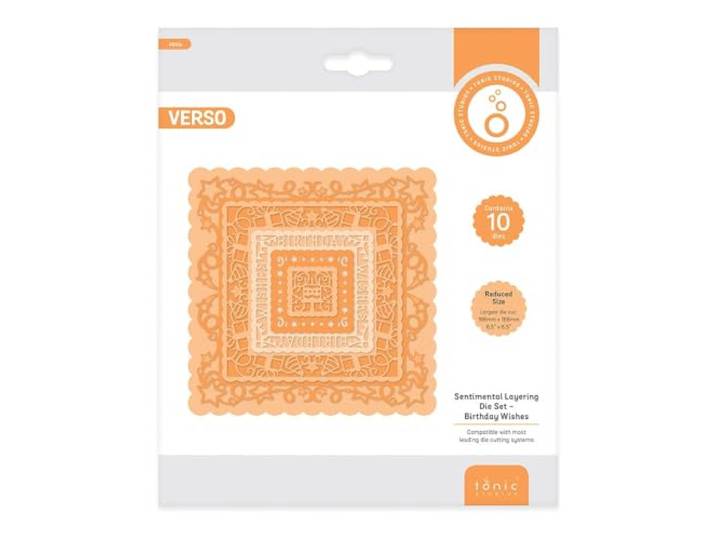 Tonic Studios - Sentimentele gelaagdheid Die Set - Verjaardag Wensen - 10 Dies, 166mm x 166mm
