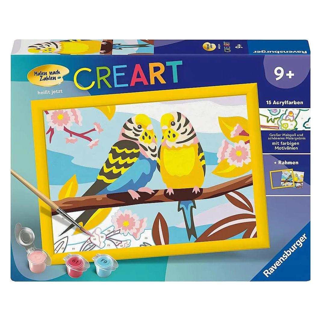 Ravensburger CreArt - Malen nach Zahlen 23994 - Bunte Wellensittiche - ab 9 Jahren (23994)