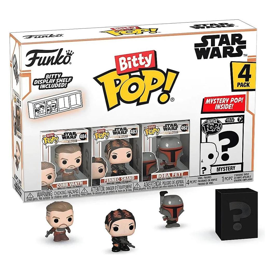 Funko Bitty POP!: Mandalorian - Cobb Vanth, Bitty Pop! Fennec Shand, Bitty Pop! Boba Fett, and a (OC75453)