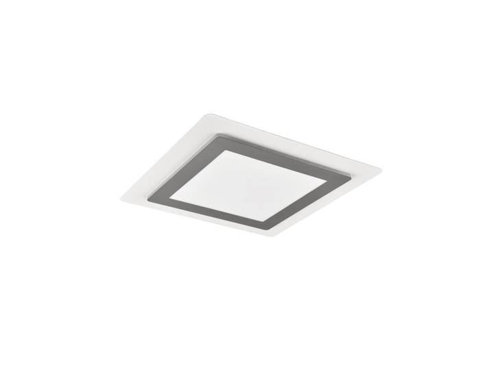 Trio Leuchten Led-Deckenleuchte Morgan, Weiß, Nickelfarben, Metall, 45x4.2x45 cm, Farbwechsler, 199 Farbkombinationen, Farbtemperaturwechsler, Lampen & Leuchten, LED Beleuchtung, LED-Deckenleuchten