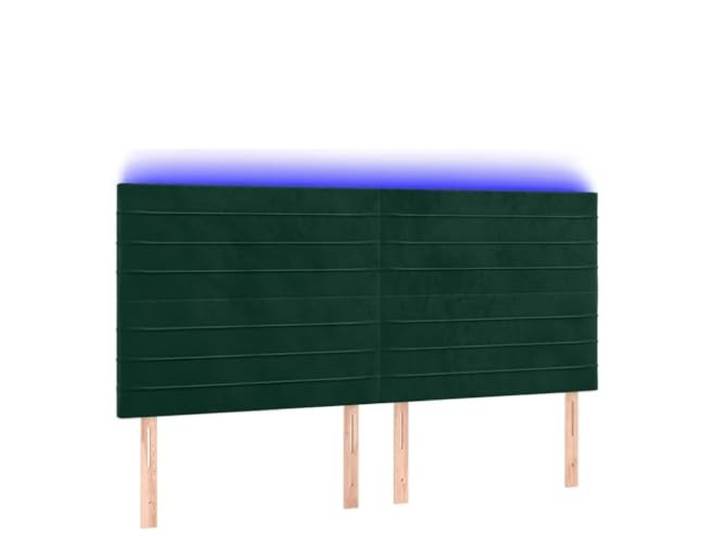 HGLADYU LED Bettkopfteil 200 cm Dunkelgrüner Samt mit Höhenverstellung LED Kopfteil 200x5x118 cm