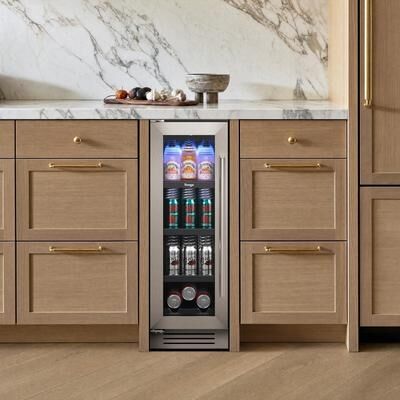 Yeego 12 Inch 60-Bottle Beverage Refrigerator, Built-in/Freestanding Single Zone Beverage Cooler Fridge