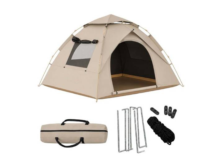 Relaxdays Campingzelt 3-4 Personen Schnellaufbau