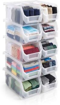 Sorbus Open Front Stackable Clothing Storage Bin – Closet & Wardrobe Organizer