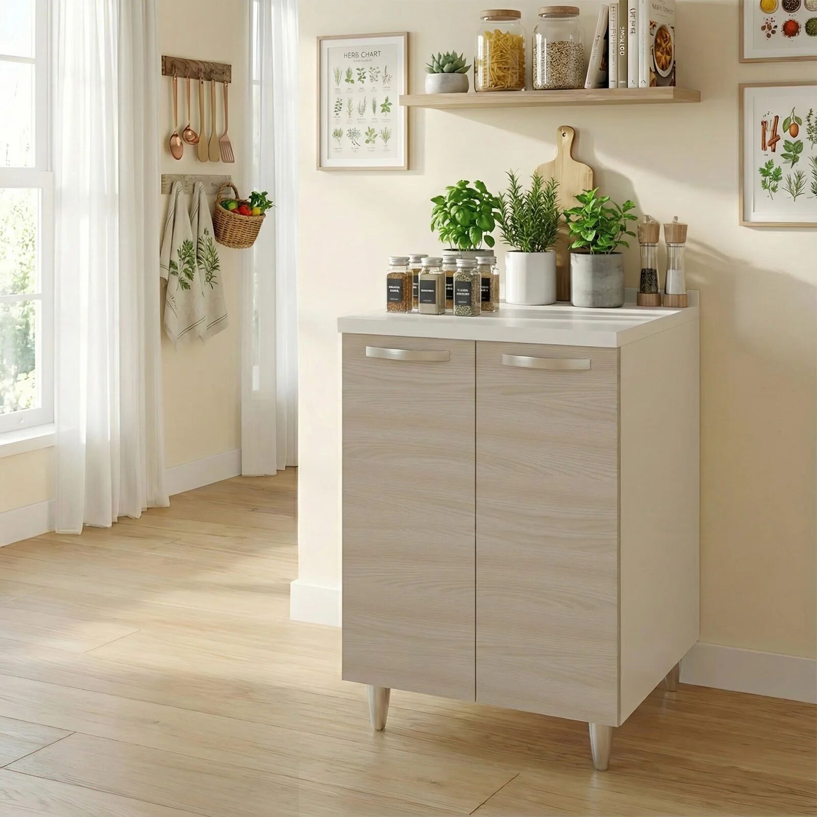 garneroarredamenti Mobile base cucina 60x86h cm 2 ante rovere olmo Talise