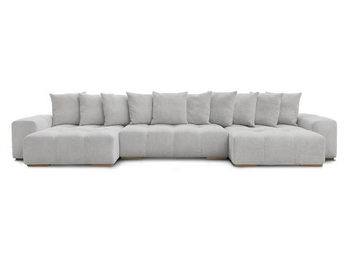 Wohnlandschaft BOBOCHIC ANAKIN Boucle-Stoff hellgrau