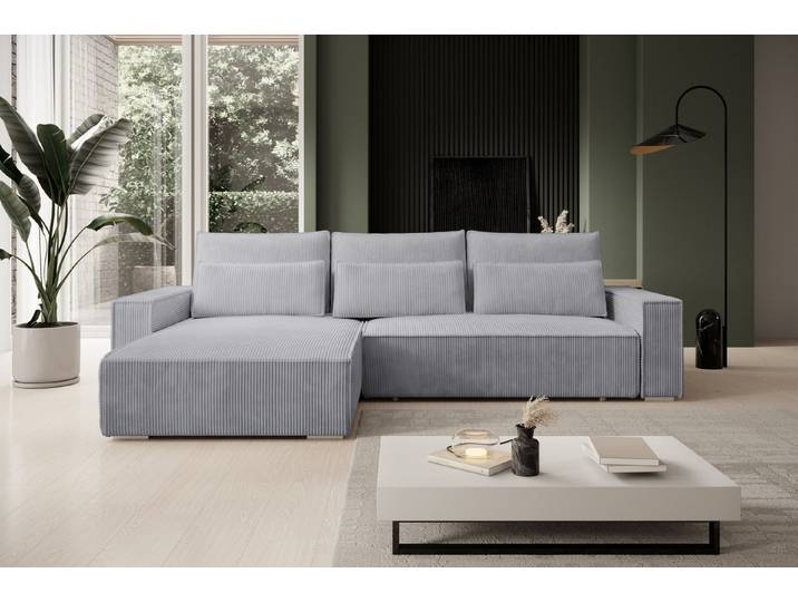 storez24 Ecksofa Alice, wahlweise mit Bettfunktion und Bettkasten, Steppung im Sitzbereich