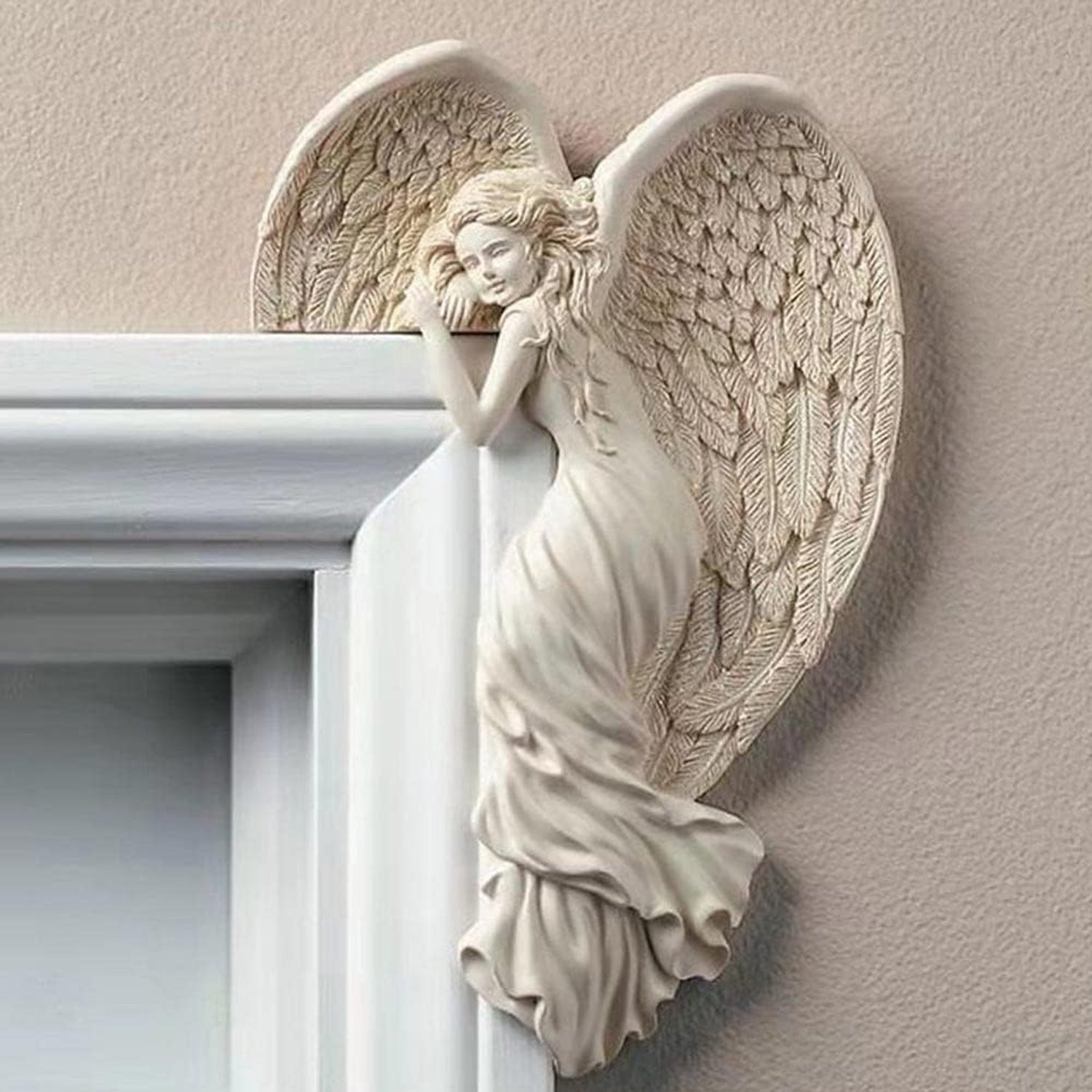 Angel Wings Wanddecoratie in Vintage Stijl - Resin Wandsculptuur voor Deurposten