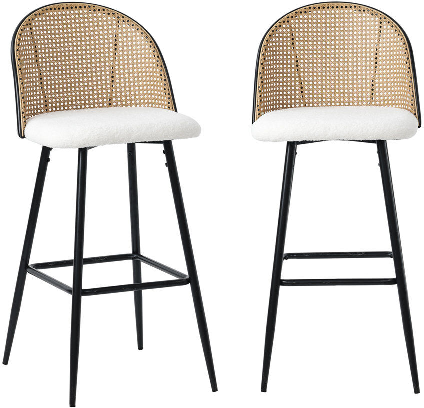 Dreams Living Ltd Boho Yes Bar Stool White 101cm H X 43cm W X 60cm D