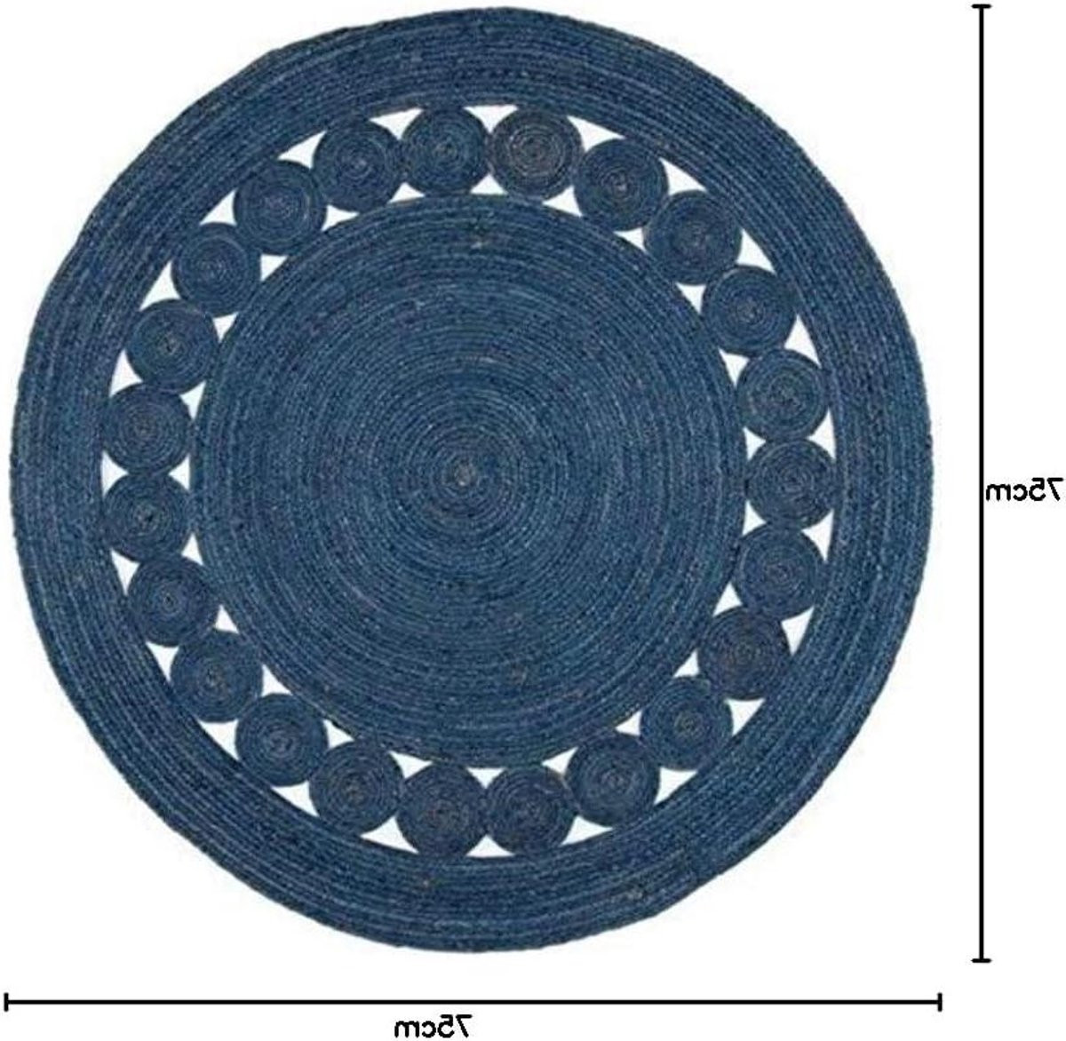 Rond Jute Vloerkleed in Boho Design