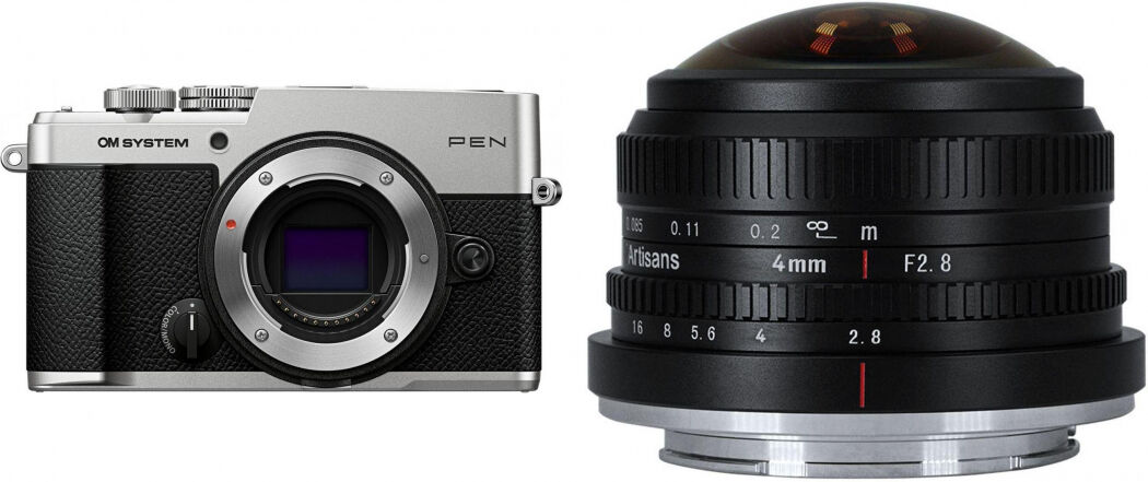 OM System PEN Silber + 7Artisans 4mm f2,8 Fisheye MFT