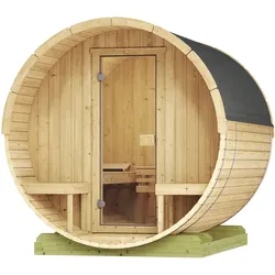 Weka Fasssauna Saunafass 198 - 38 mm 9 kW Kompaktofen mit integrierter Steuerunginkl. gratis Sauna-Set im Wert von 70,99 €