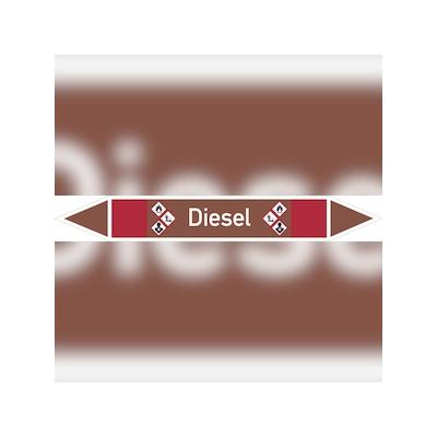 Rohrleitungskennzeichen Diesel - 187x26 mm Folie selbstklebend