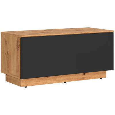 Lowboard OTTO HOME "kompakt, mit überraschend viel Stauraum, 1 Klappe", schwarz (eiche, anthrazit), B:80cm H:37,6cm T:35cm, Holzwerkstoff, Melamin, Sideboards, Lowboard, hängend oder stehend, grifflos, modern, Breite 80cm