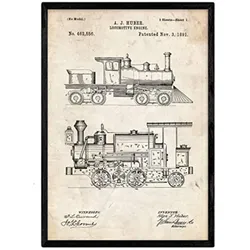 POSTER Lokomotive Patent A3 Rahmenlos