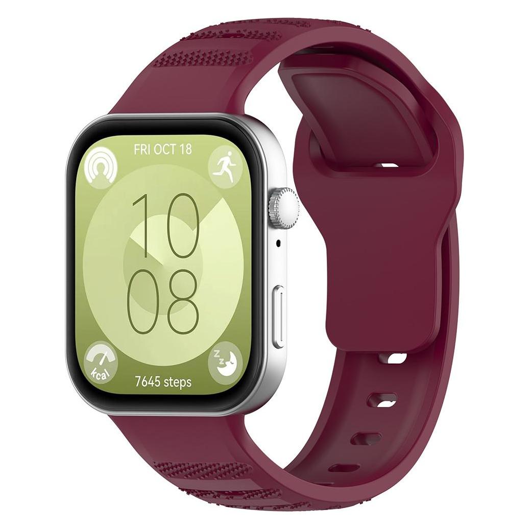 Techsuit - Watchband (W050) - Huawei Watch Fit 3 - Bordeaux (Silicone) (56360153)