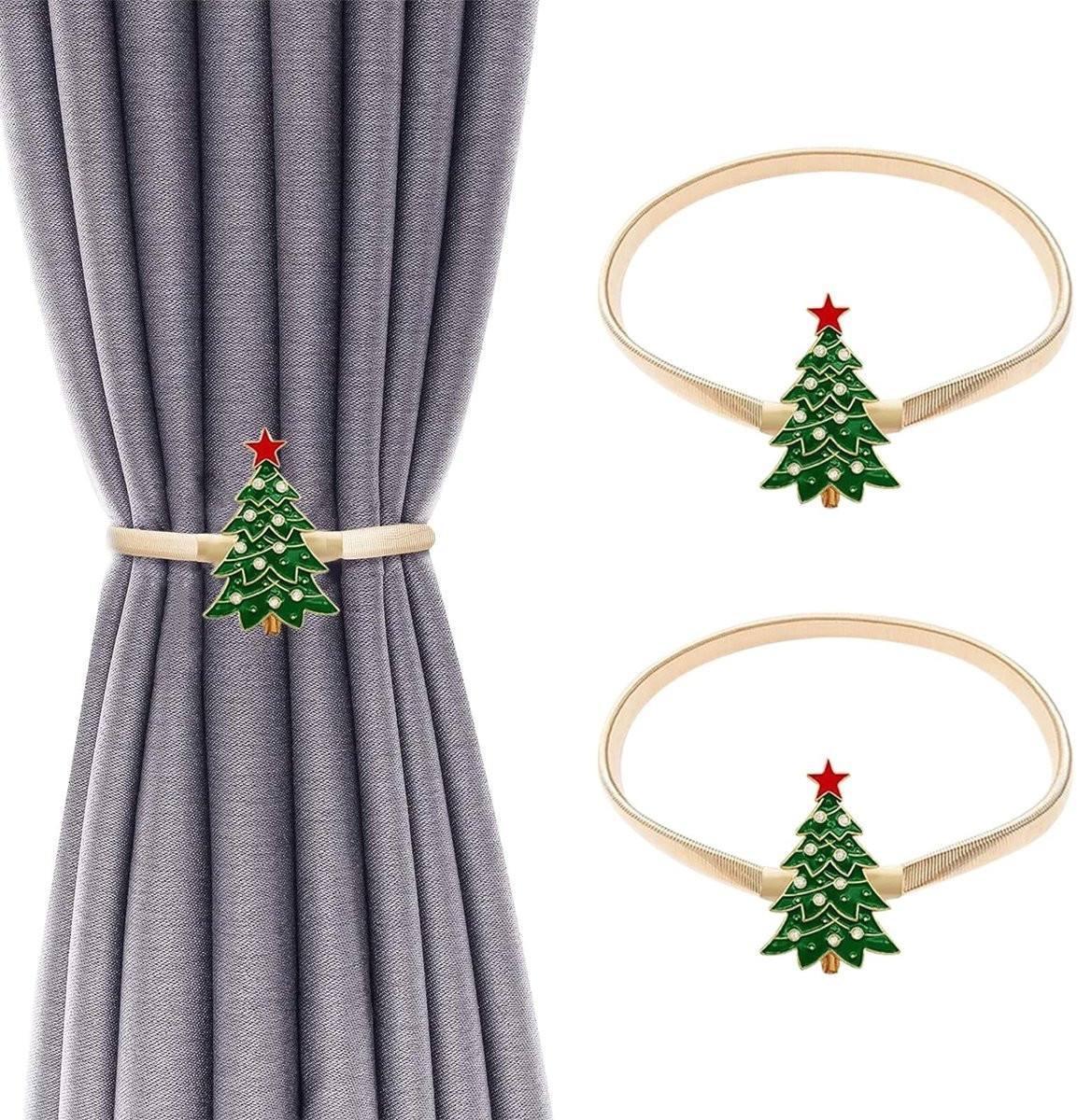 Aladdien Kerstboom Gordijnbinders - Decoratieve Veer Gordijn Touwtjes - 2 Stuks