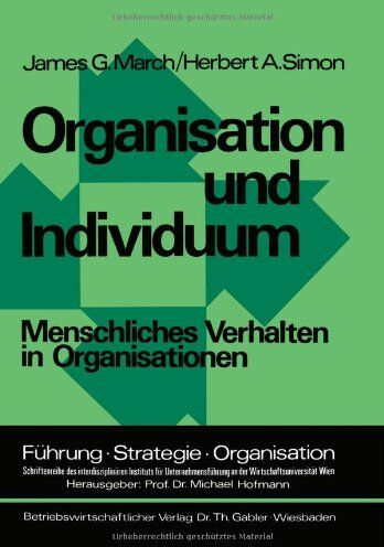 March, James G. - Organisation und Individuum (Führung - Strategie - Organisation) - Preis vom 09.10.2026 07:28:09 h