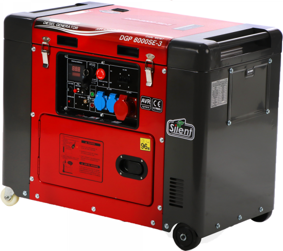 GeoTech Pro DGP8000SE-3 - Diesel-Stromerzeuger leise mit Rädern mit AVR-Regelung 6 kW - Dauerleistung 5.5 kW - 400V