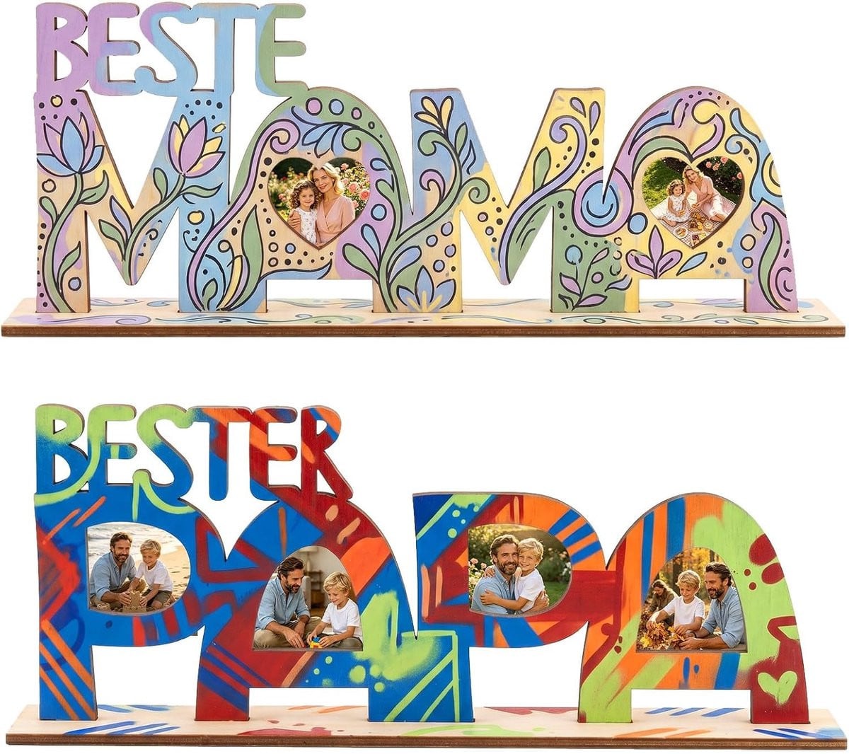 Set van 2 houten fotolijsten voor schilderen en creatieve knutselprojecten