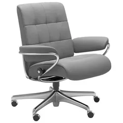 Stressless Bürostuhl London Office Low Back Leder Grau Batick Wild Dove
