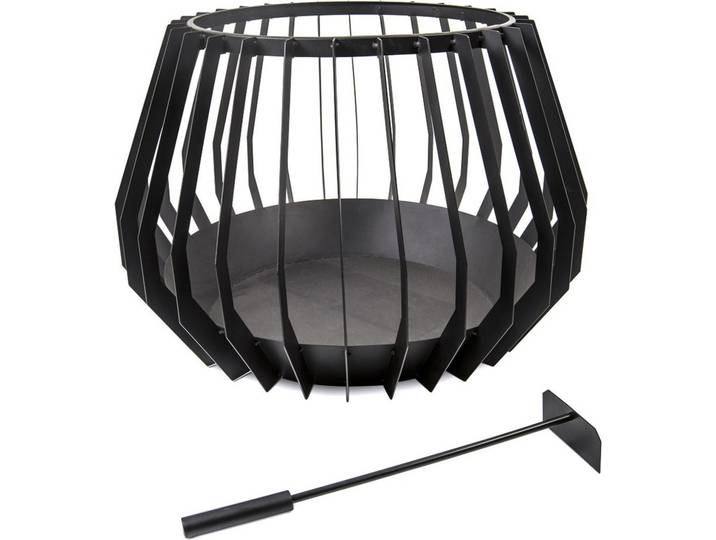 Feuerkorb, Schwarz, Metall, rund, 40 cm, Freizeit & Co, Herbstartikel & Winterartikel