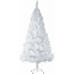 tectake Weihnachtsbaum künstlich mit Metallständer weiß  Weiß