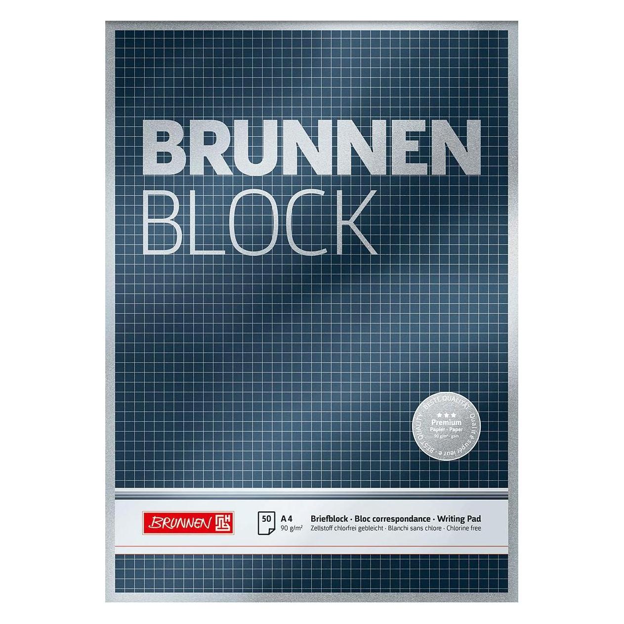 Brunnen Briefblock 'BRUNNEN-Block' Premium (A4, Kariert, Harter Einband) (1052828) Mindestbestellmenge: 10 Stück