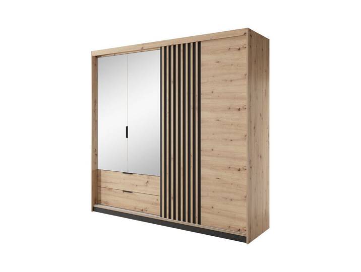 Feldmann-Wohnen Kleiderschrank Tally (Tally, 1-St., Kleiderschrank 3-türig) 220x60x210cm Artisan Eiche anthrazit