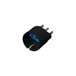 Alcapower Schuko-Adapter Schwarz 16A 250V AC Italienischer 3-Pol-Stecker 16A Bipasso-Steckdose für Standard-Elektroanschluss in Haus und Büro