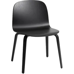 Muuto Visu Wide Chair, wood base, schwarz / schwarz