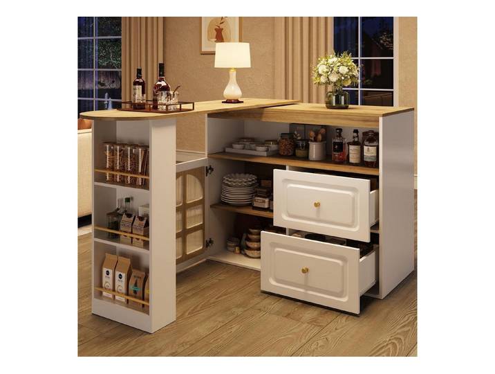 LuxusKollektion Bartisch Ausziehbarer Bartisch mit Stauraum (1-St)