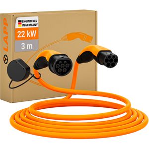 Lapp Elektroauto-Ladekabel Helix Mode 3, IP55, 3 m, Typ 2 zu Typ 2, 3-phasig, 32 A, 22 kW