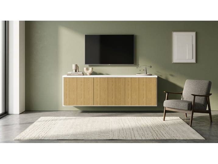 Commode suspendue sur mesure MDF mélaminé MDF Blanc mat