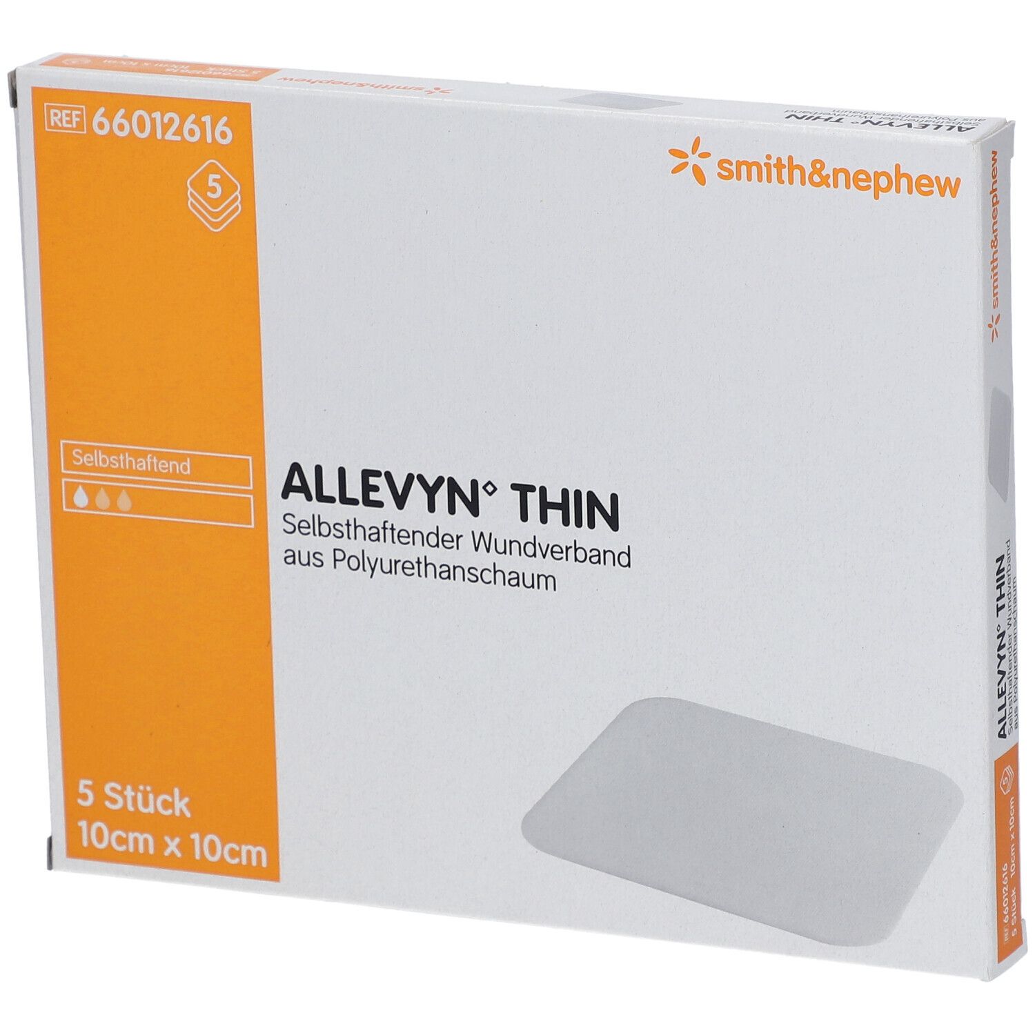 Allevyn Thin 10x10 cm dünne Wundauflage 5 St Verband